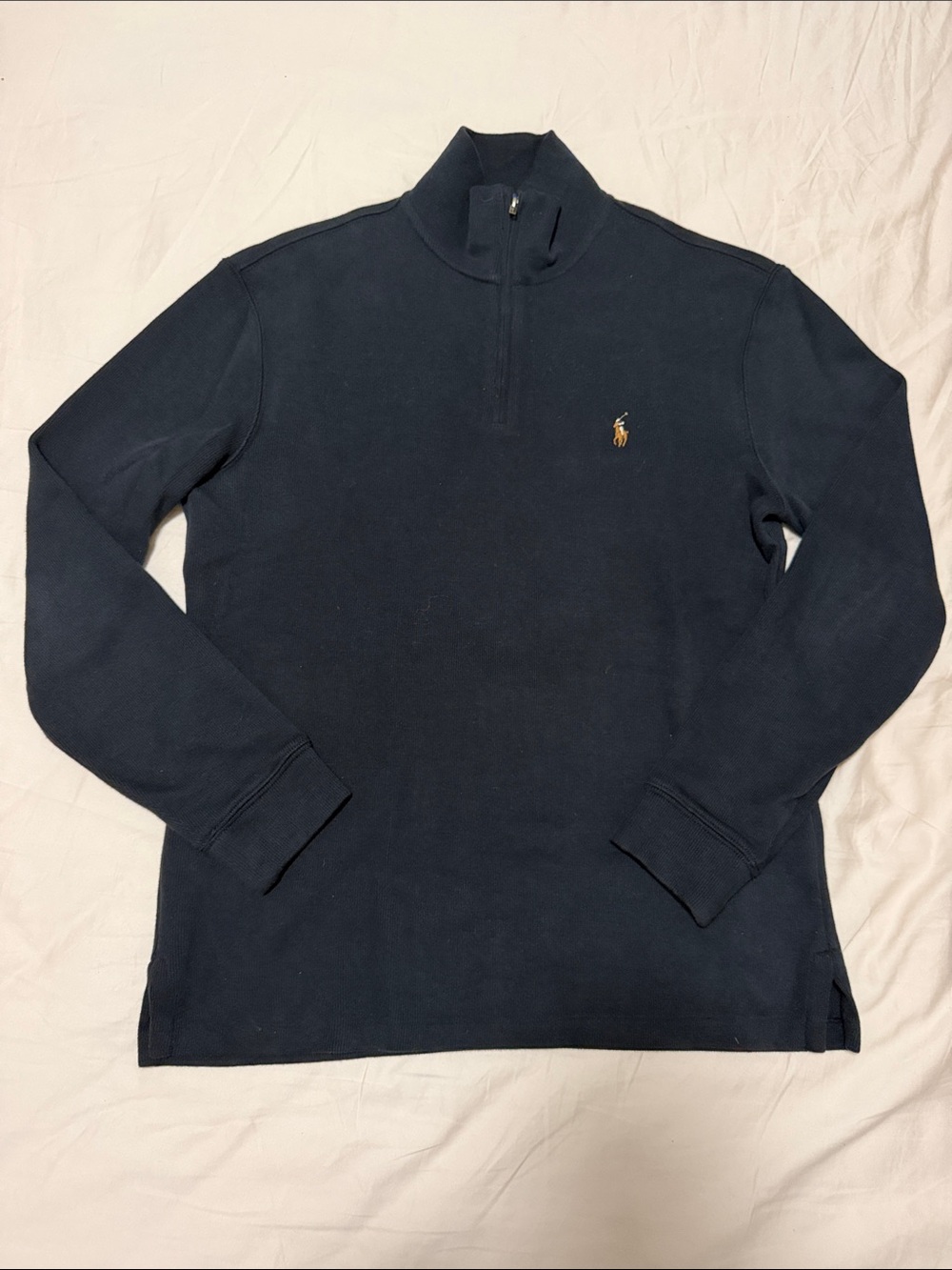 Ralph Lauren Black Quarter-Zip Sweatshirt with Embroidered Pony